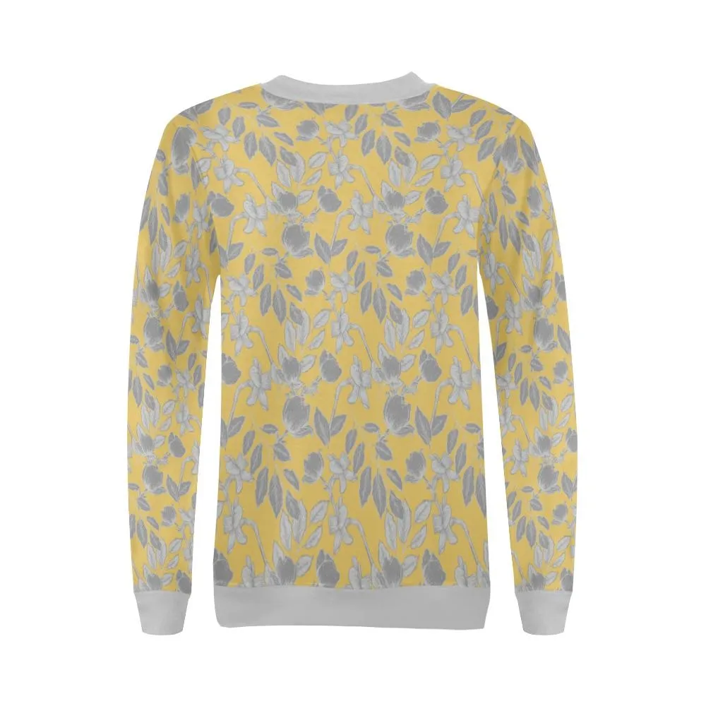 Lacey Yellow Grey Crewneck Top