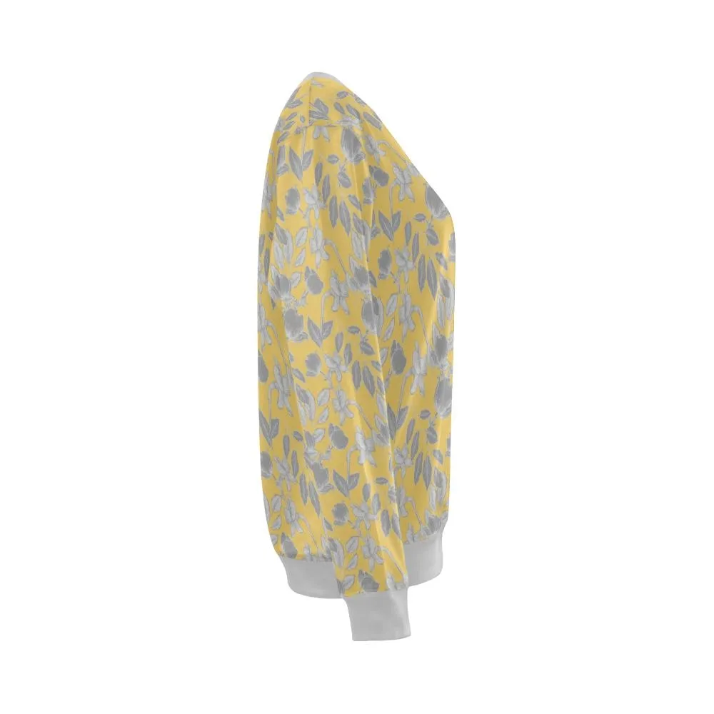 Lacey Yellow Grey Crewneck Top