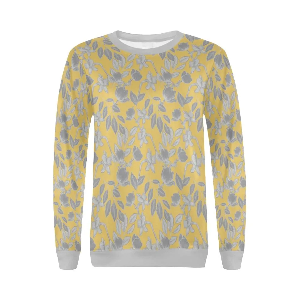 Lacey Yellow Grey Crewneck Top
