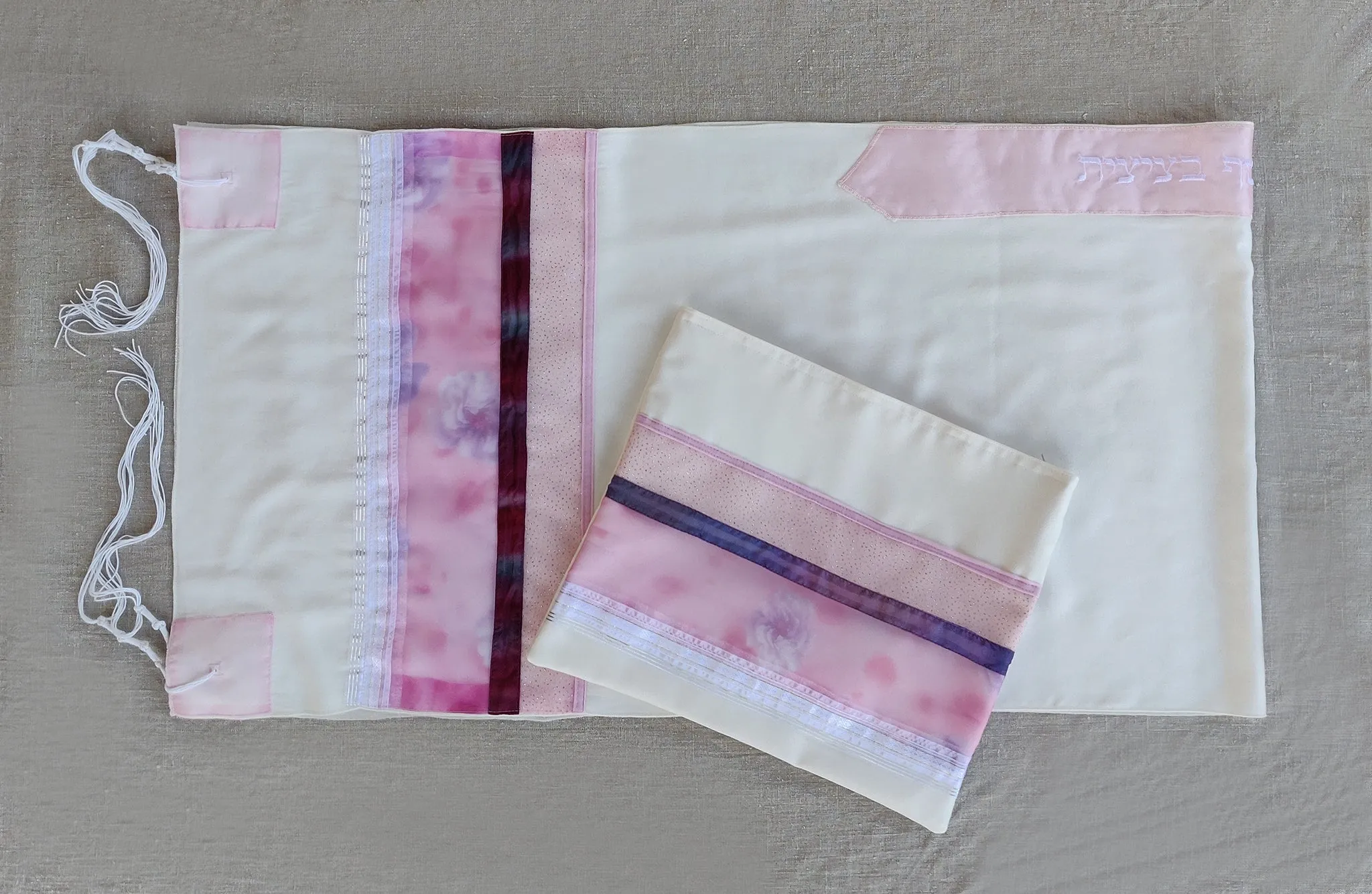 Lady Gabrieli - Viscose Tallit - Pink Glliter