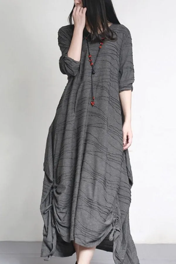 Linen Solid Color Maxi Dress