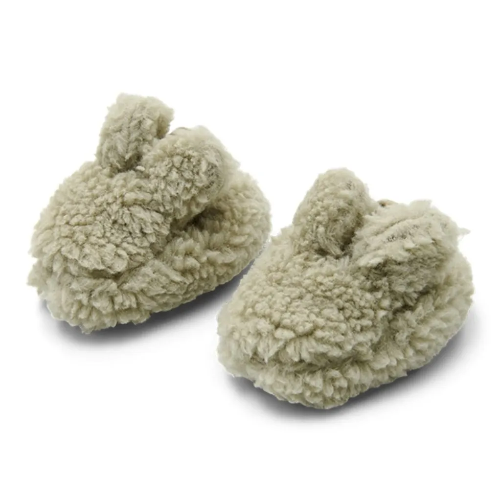 LITTLE DUTCH Teddy booties - Soft Green