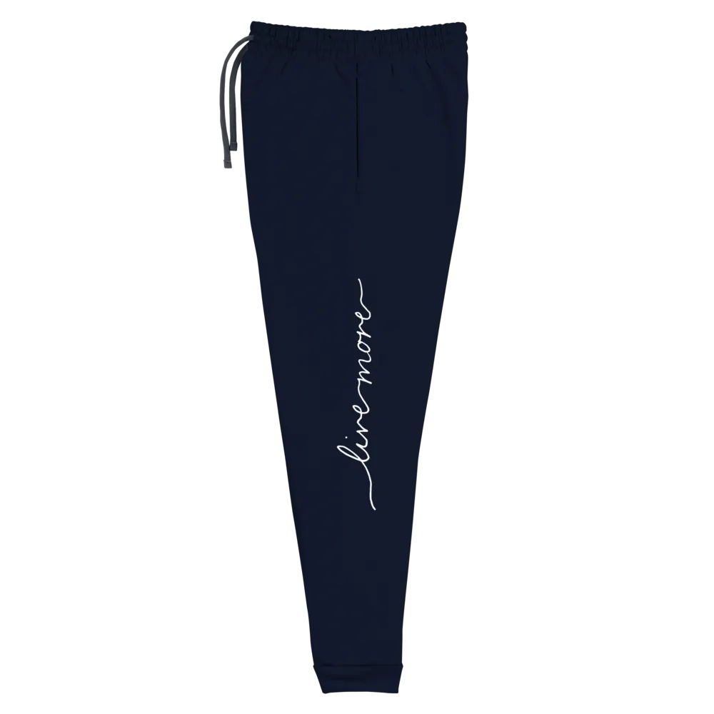 Live More Cursive Unisex Joggers