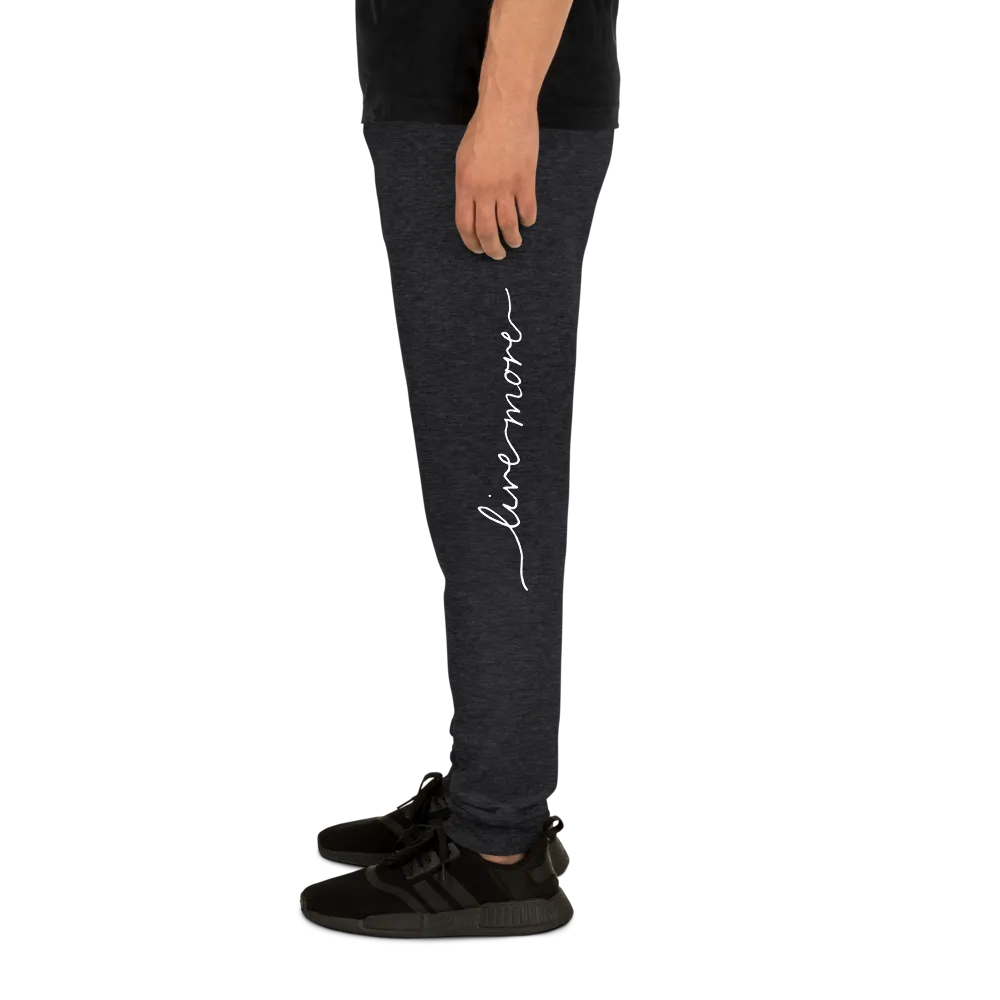 Live More Cursive Unisex Joggers