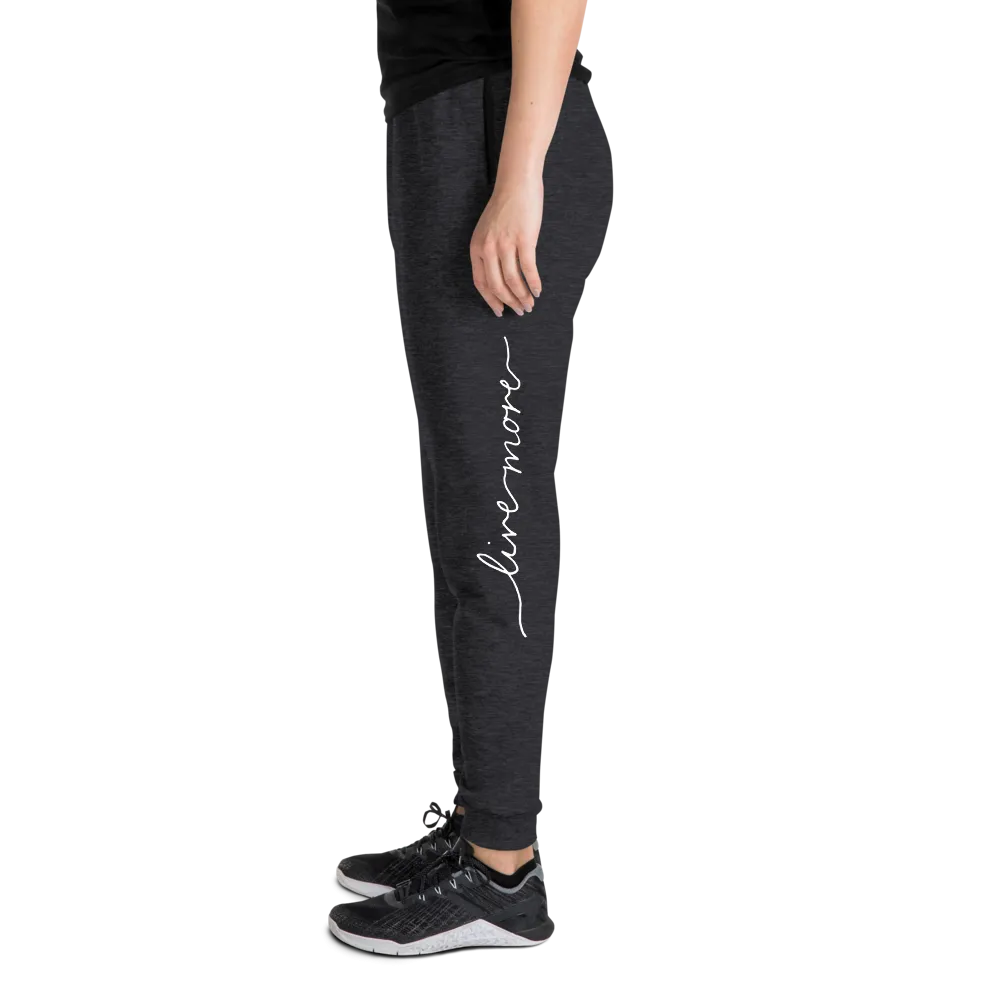 Live More Cursive Unisex Joggers