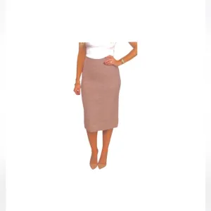 Mango Cozy Wool Brown Sweater Skirt