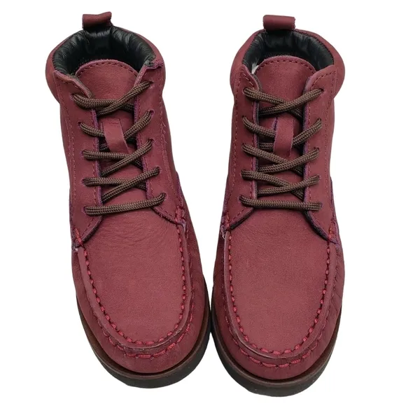 Marc Joseph | NIB Gramercy Wine Nubuck Leather Preppy High Top Booties Girl's 12