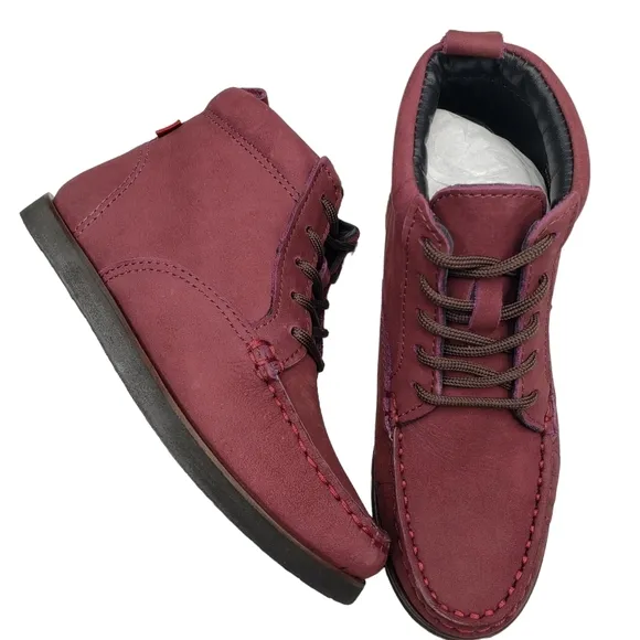 Marc Joseph | NIB Gramercy Wine Nubuck Leather Preppy High Top Booties Girl's 12