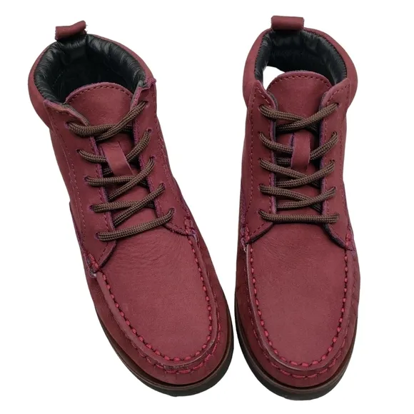 Marc Joseph | NIB Gramercy Wine Nubuck Leather Preppy High Top Booties Girl's 12