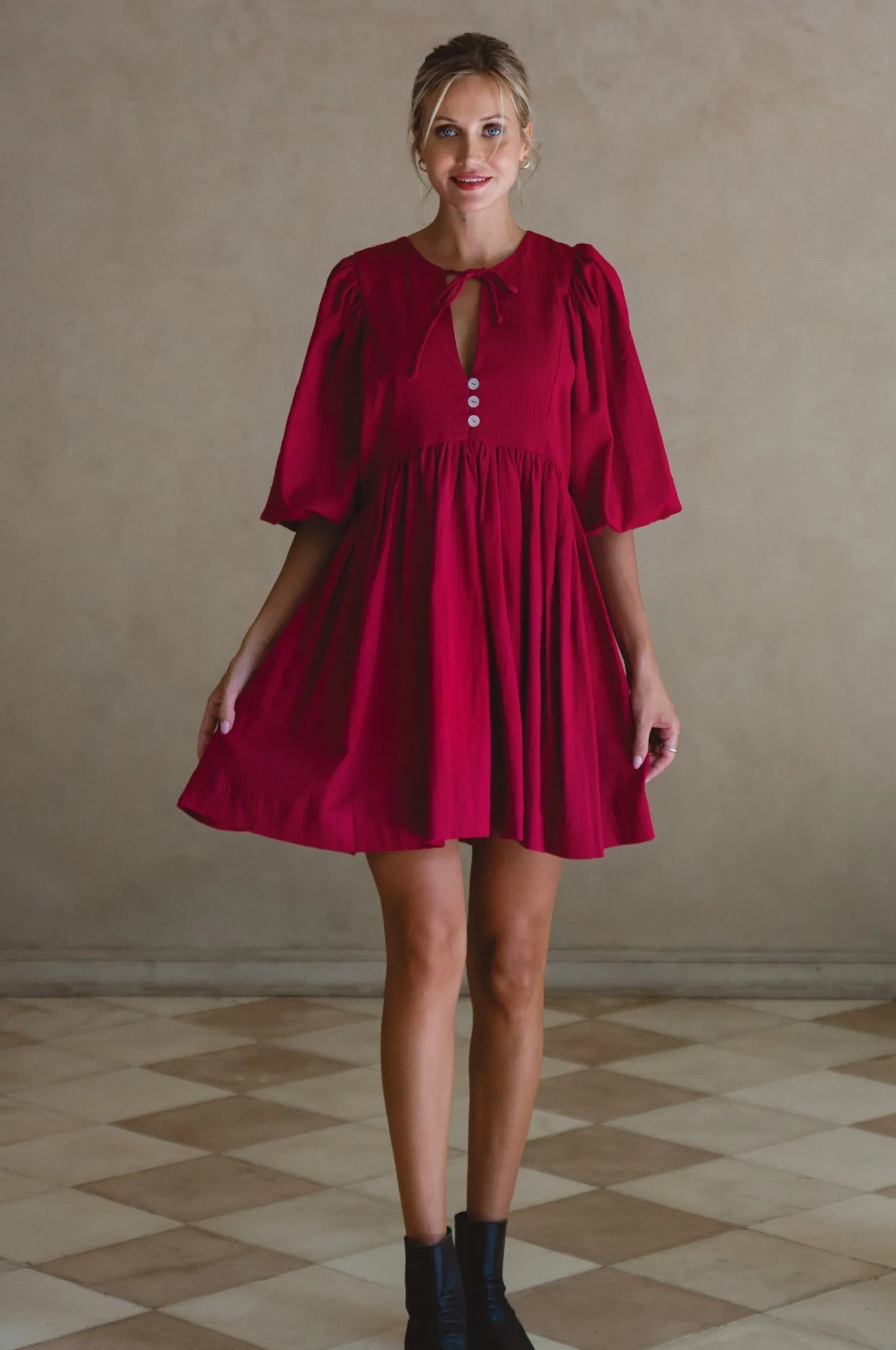 Maribelle Baby Doll Linen Dress by Bali ELF