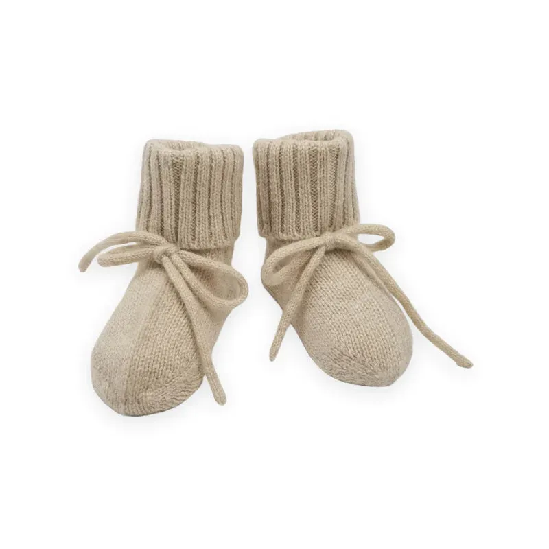 Marlow Premium Cashmere Booties (Apricot Beige)