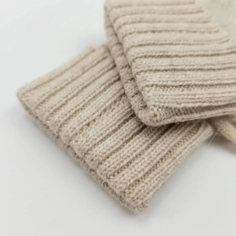 Marlow Premium Cashmere Booties (Apricot Beige)