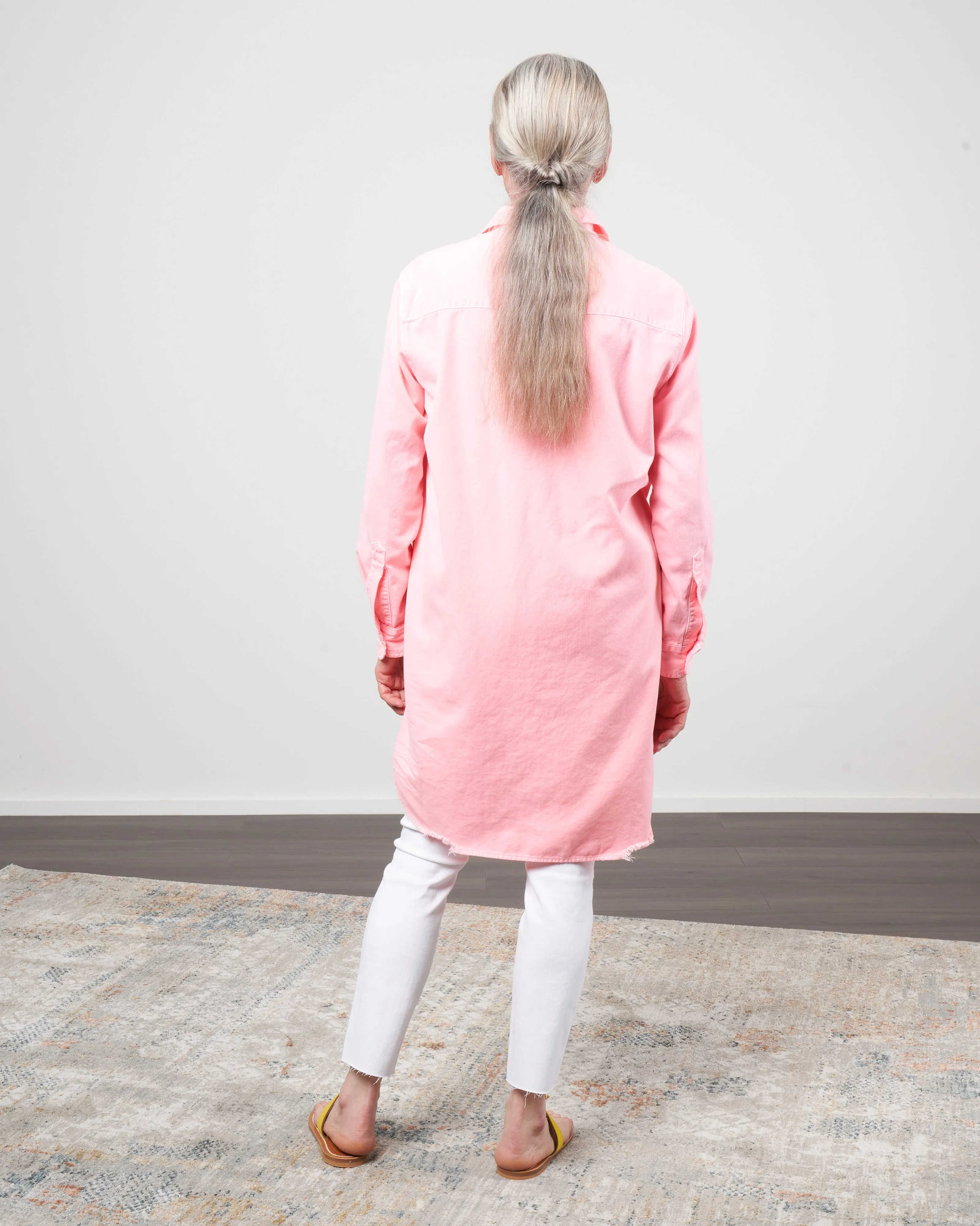 mary woven button up dress - watermelon