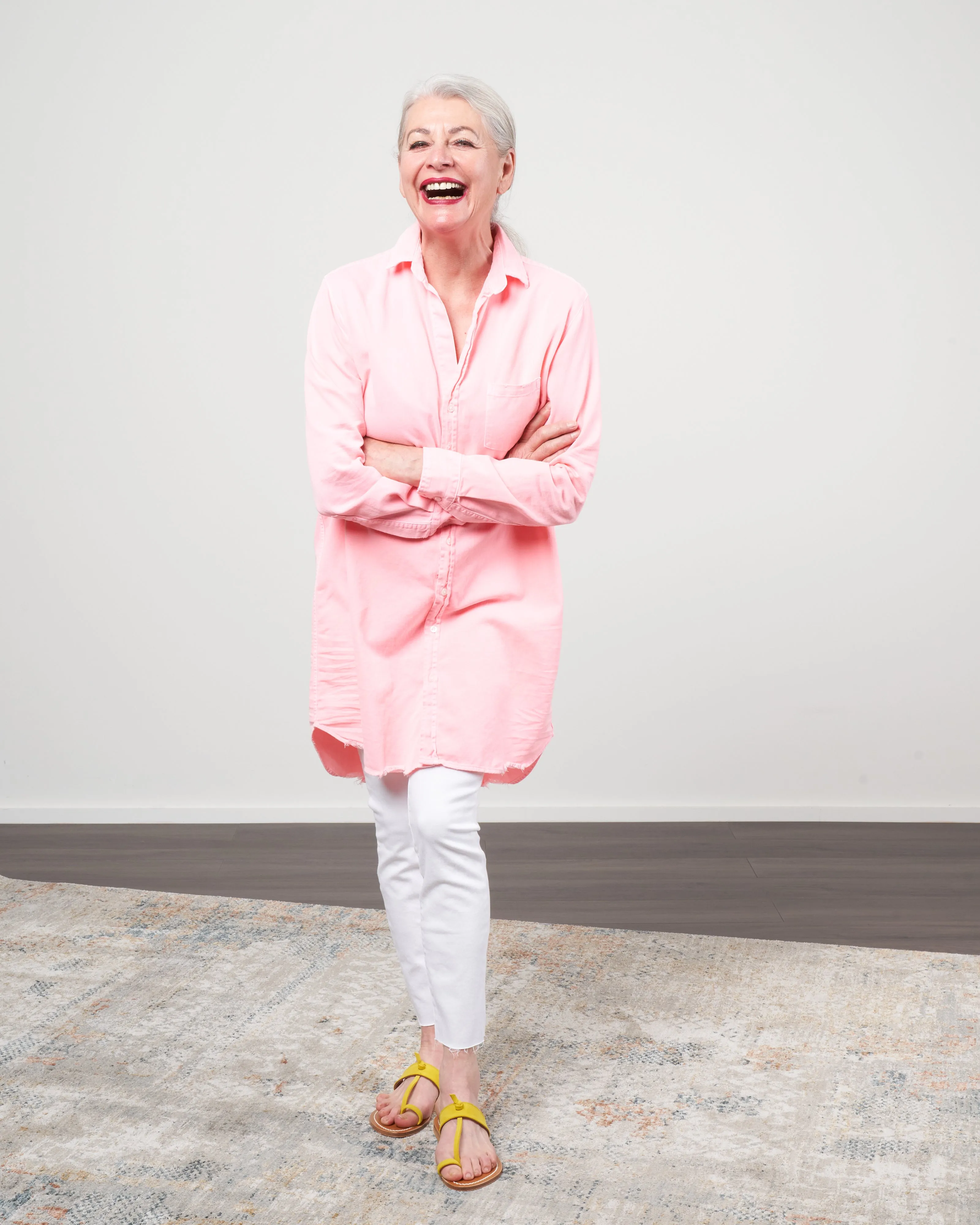 mary woven button up dress - watermelon