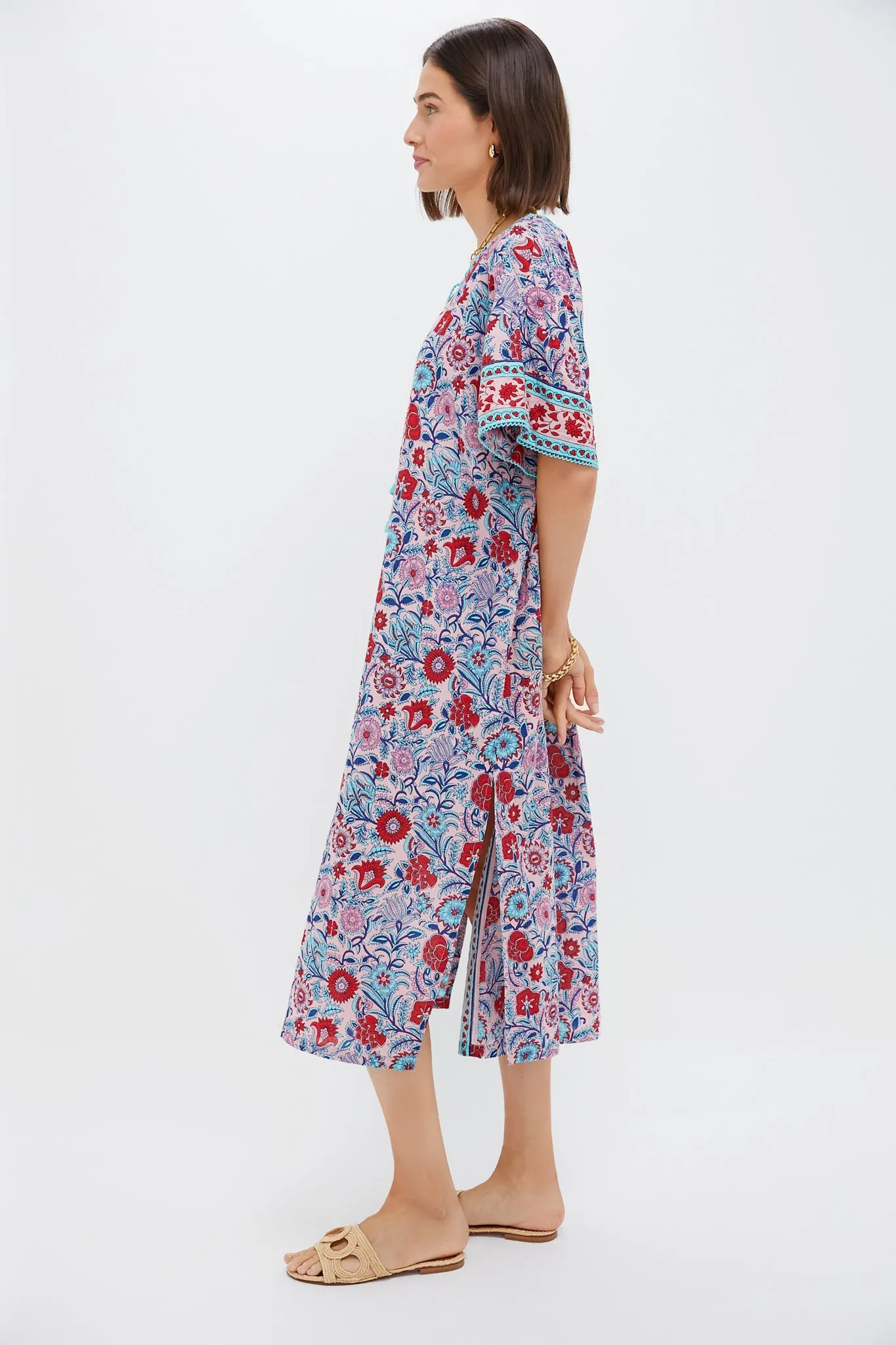 Mauve and Rose Wildflower Naples Caftan