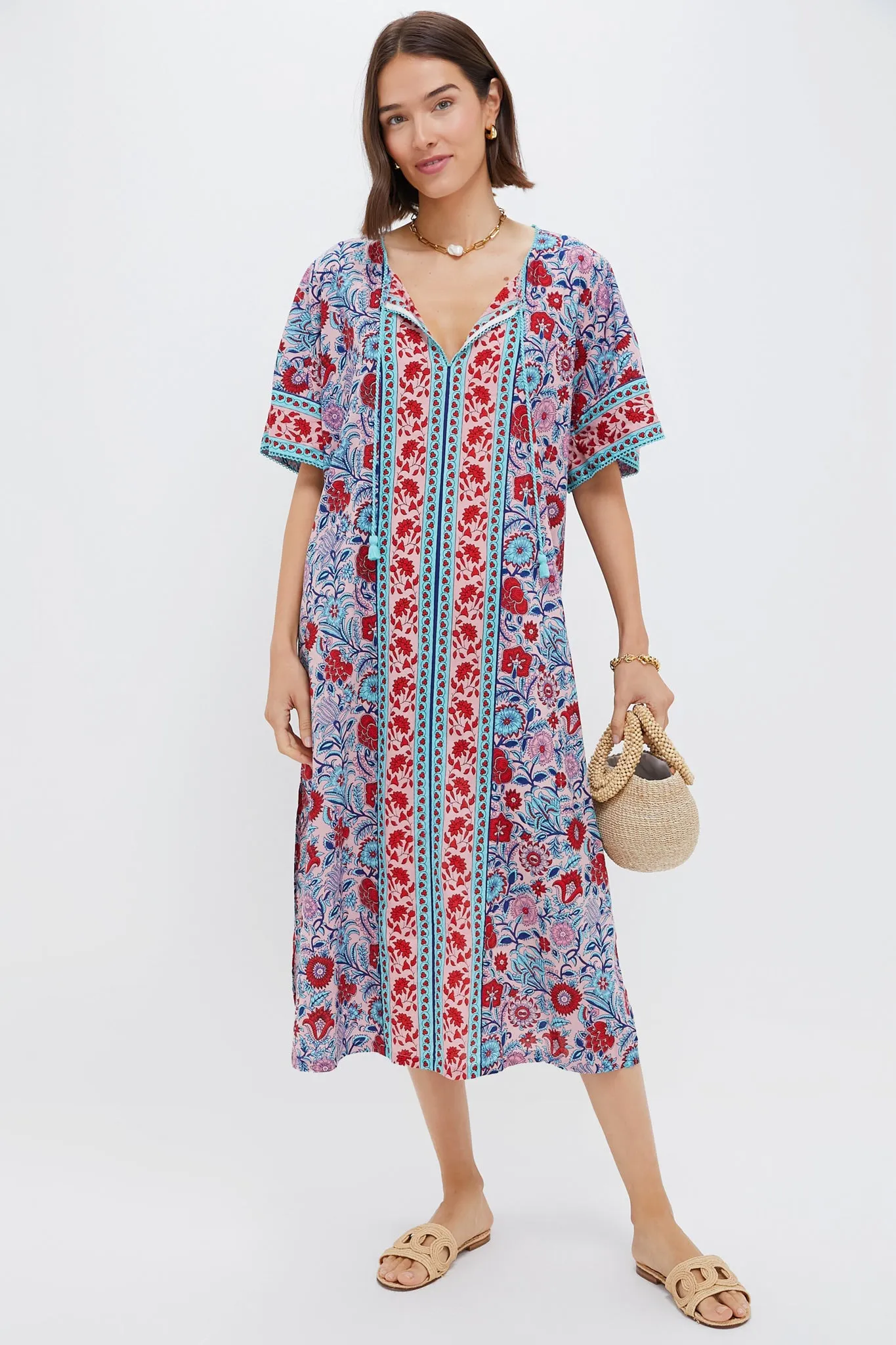 Mauve and Rose Wildflower Naples Caftan