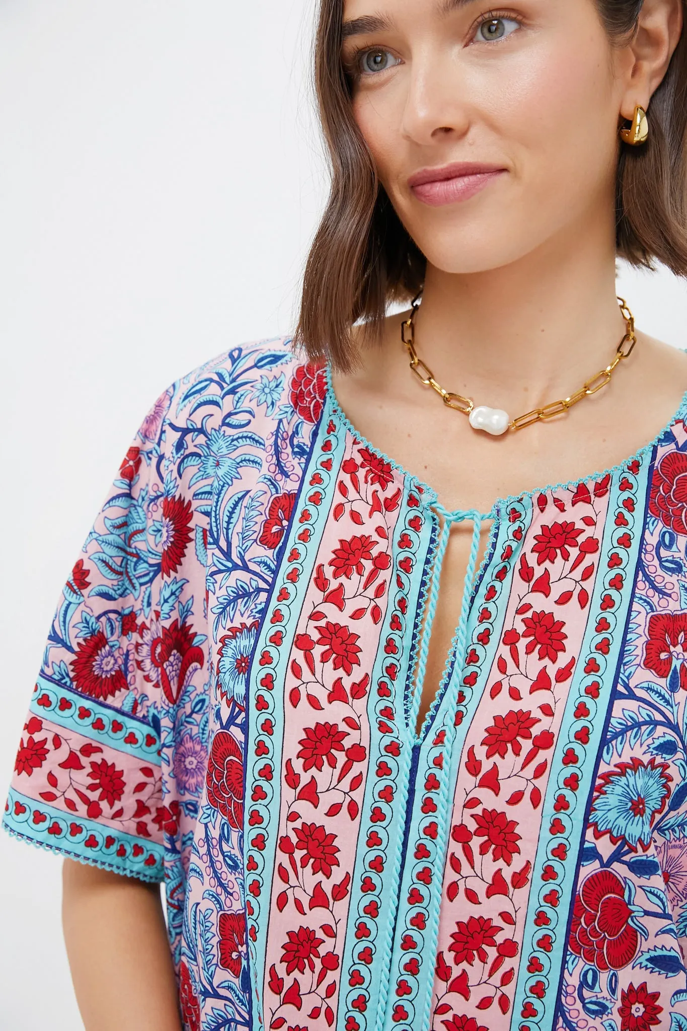 Mauve and Rose Wildflower Naples Caftan