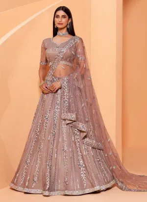 Mauve Heavy Floral Embroidered Stylish Lehenga Choli