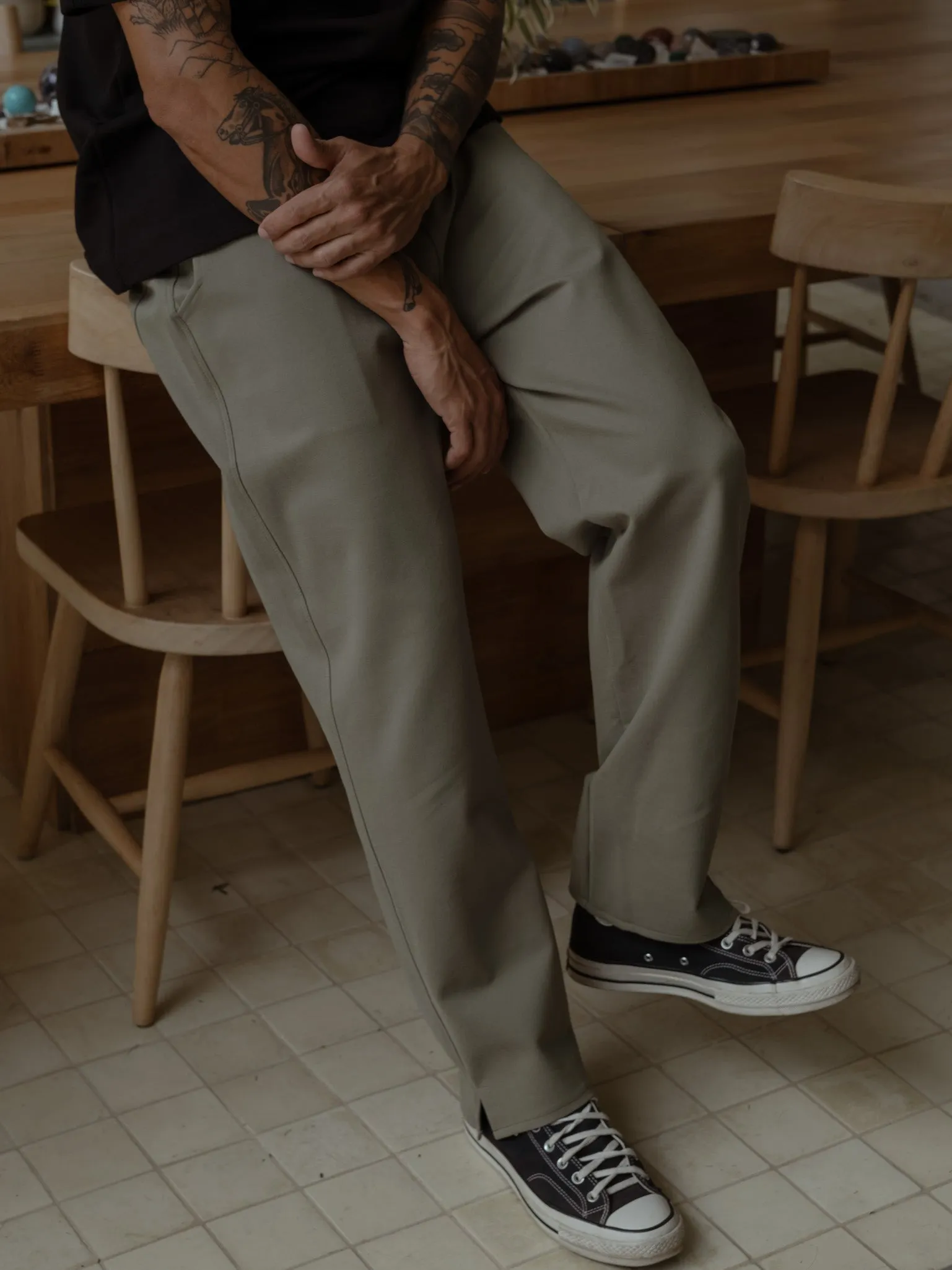 MEN TRACK TROUSERS - WARM GRAY