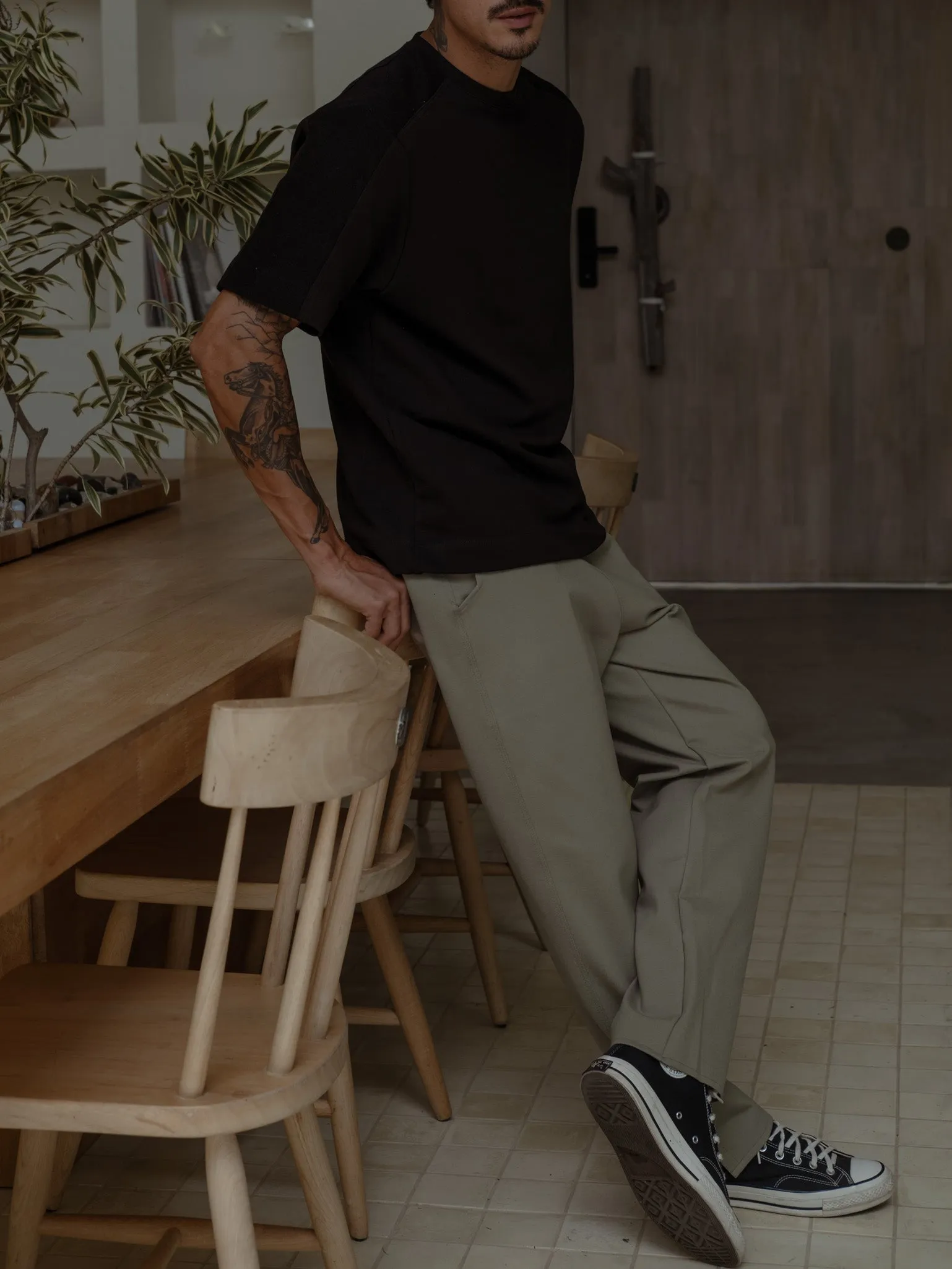 MEN TRACK TROUSERS - WARM GRAY
