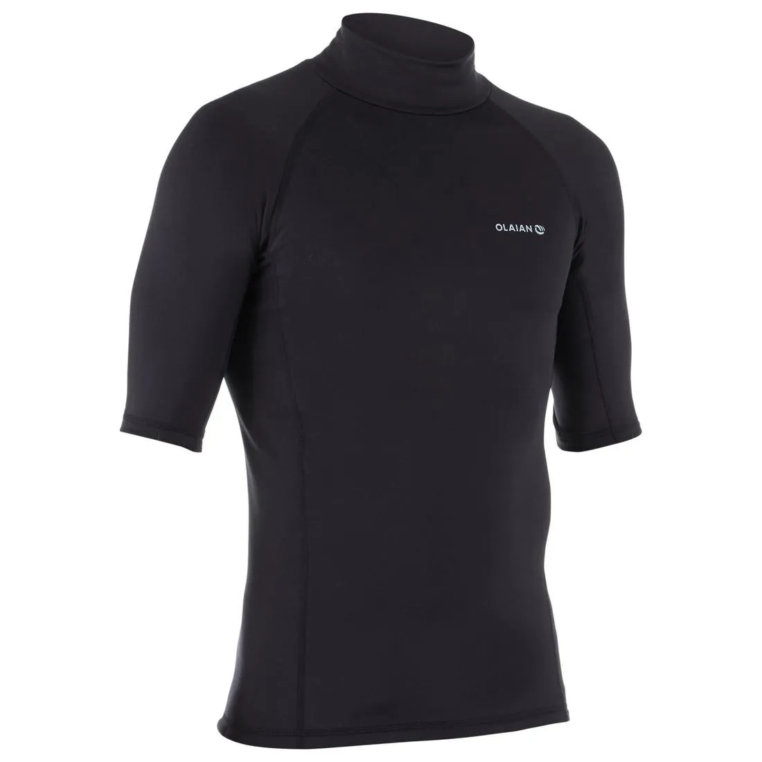 Men's surfing short-sleeve thermal fleece top T-shirt 900 - Black