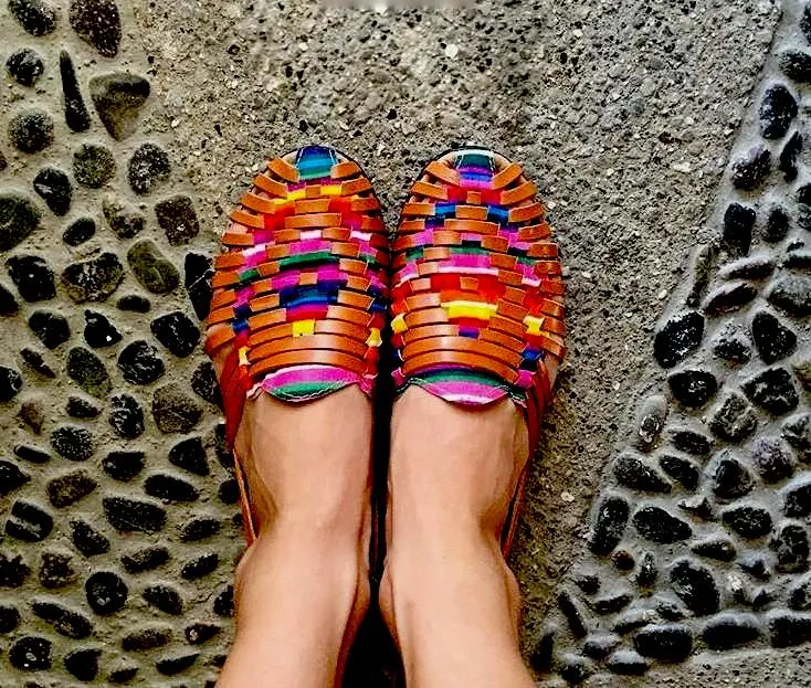 Mexican Brown Leather Huarache Sandals
