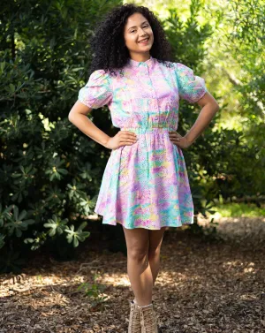 Mindy Rainbow Eyelet Floral Dress