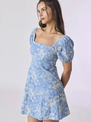 Mini Puff Sleeve Printed Dress