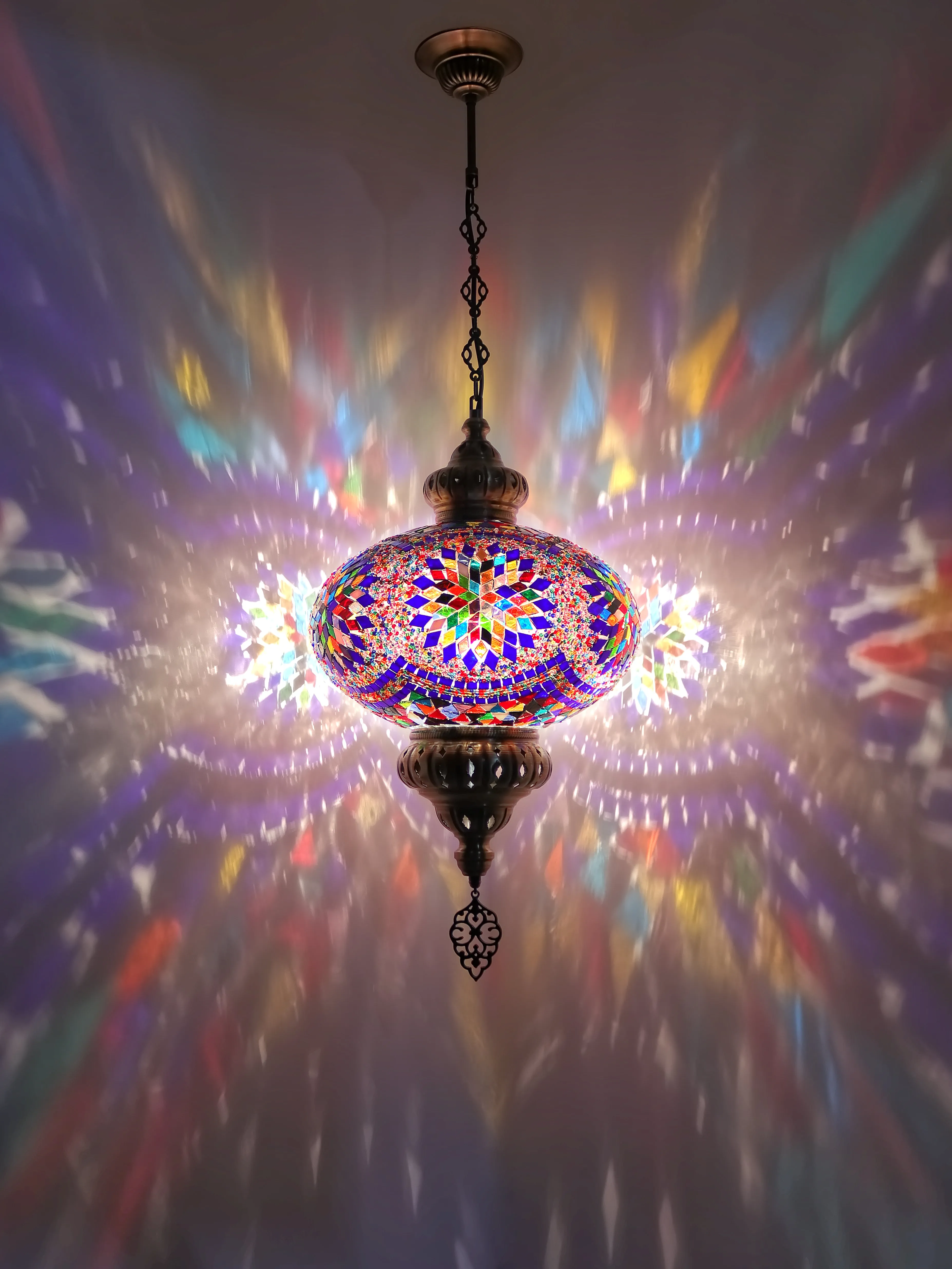 Mosaic Hanging Lamp 13.40'' Big globe