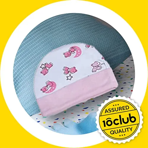 My Newborn by 10Club Baby Mittens, Booties and Cap Set (Assorted Colours, 0-3 Months) | Unisex Booty Combo | Pure Cotton Set | Multicoloured Hand Gloves and Socks | Unisex All Season Clothing