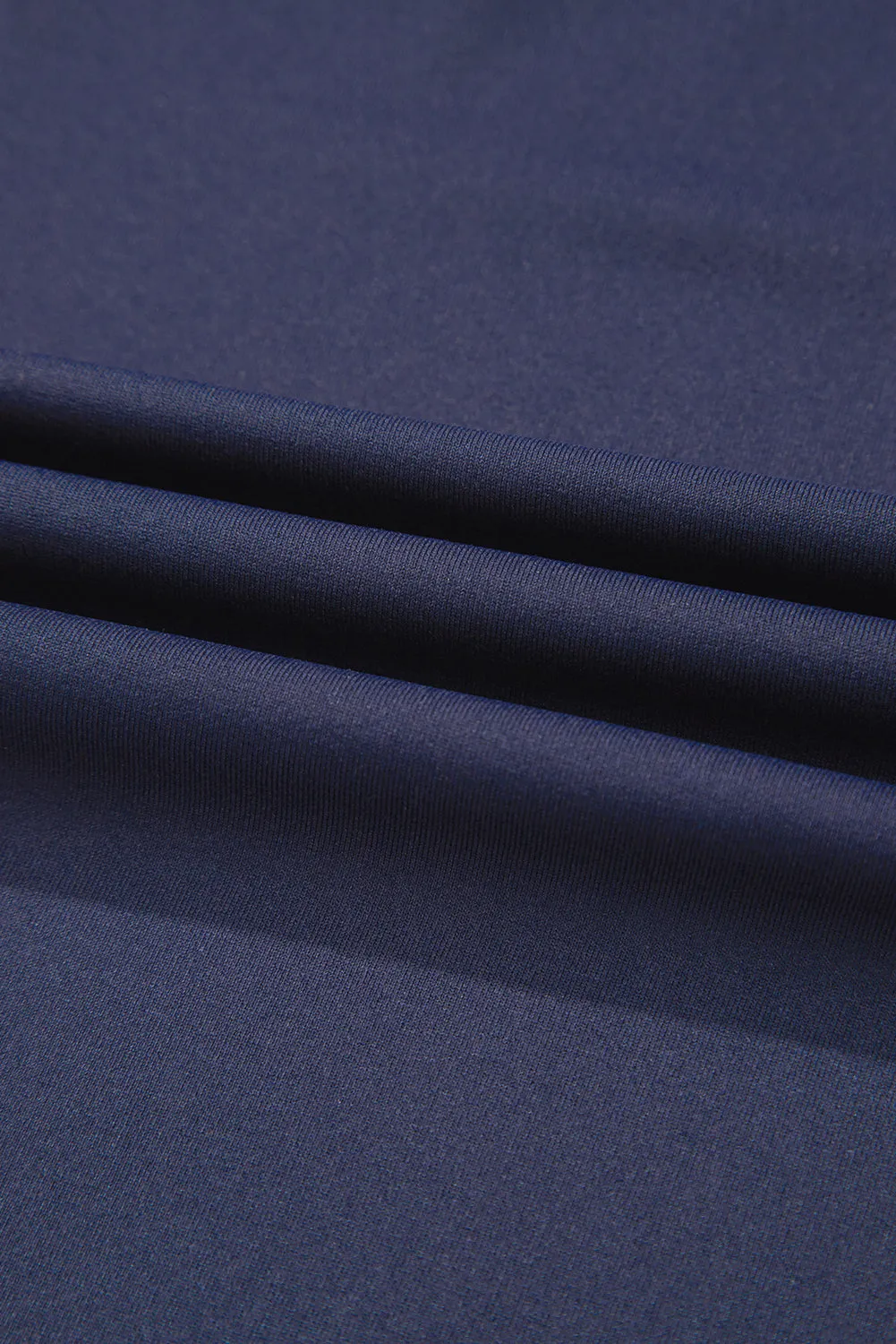 Navy Blue Raw Hem Loose Tee and Wide Leg Pants Set