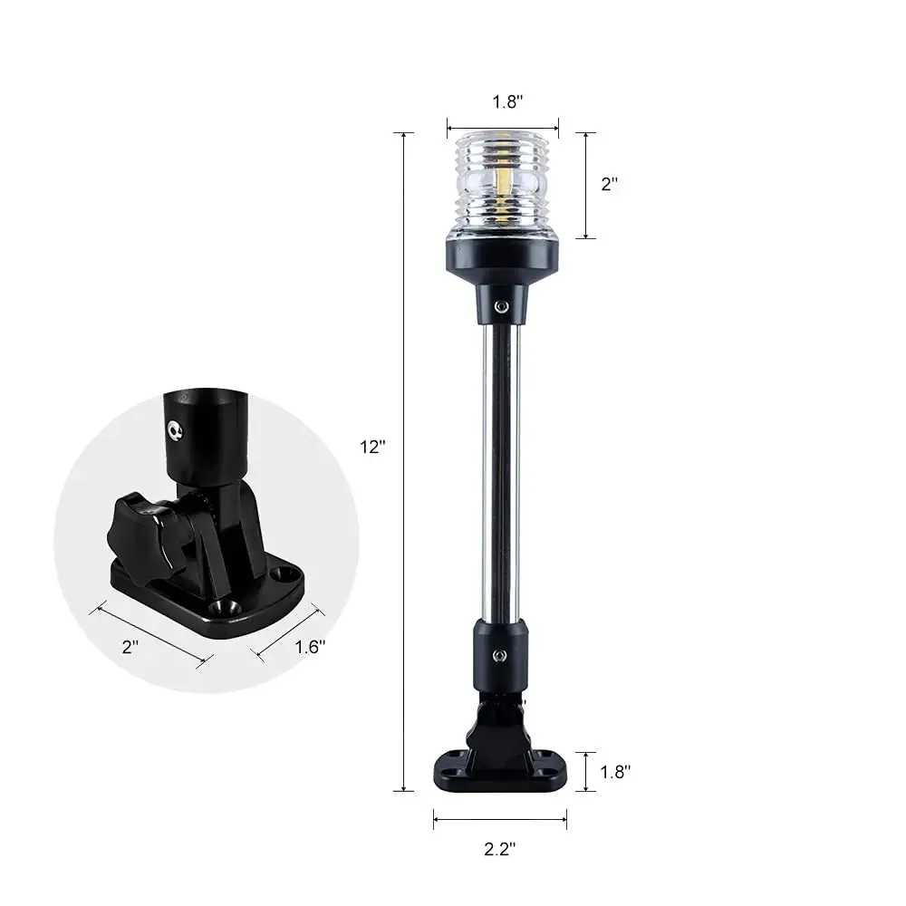 NEW Fold Down 360 Degree LED Boat Navigation Light for Yacht Marine Anchor Light