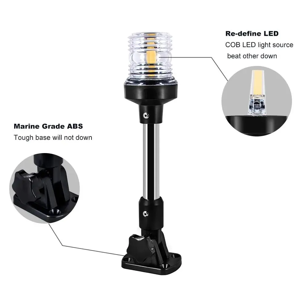 NEW Fold Down 360 Degree LED Boat Navigation Light for Yacht Marine Anchor Light