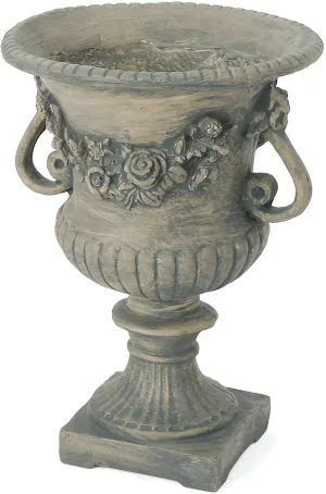 New in box! Great Deal Furniture 304067 Bunny Vista Outdoor Antique Grey Finish Light Weight Concrete Urn, Retails $230 