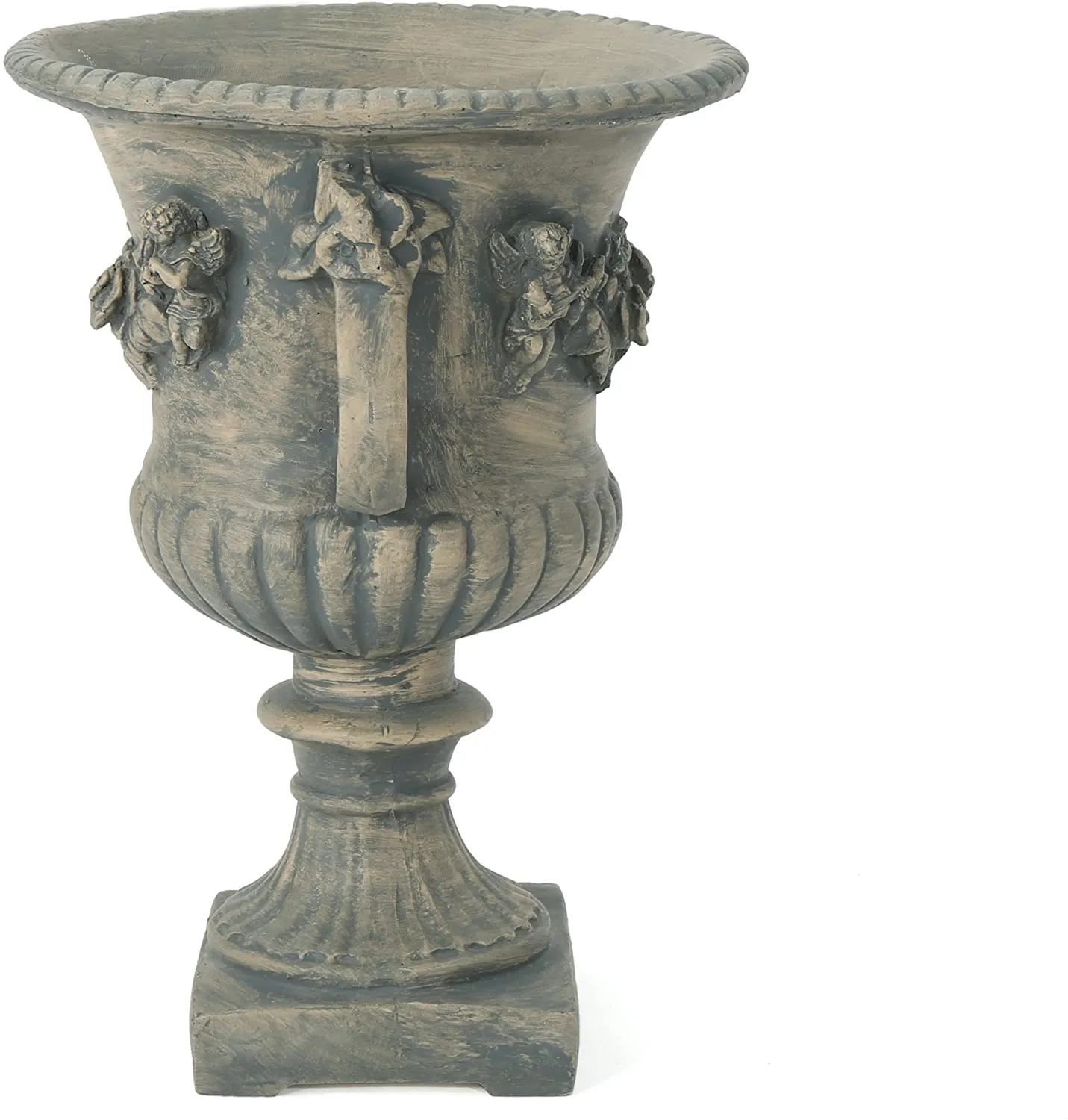 New in box! Great Deal Furniture 304067 Bunny Vista Outdoor Antique Grey Finish Light Weight Concrete Urn, Retails $230 