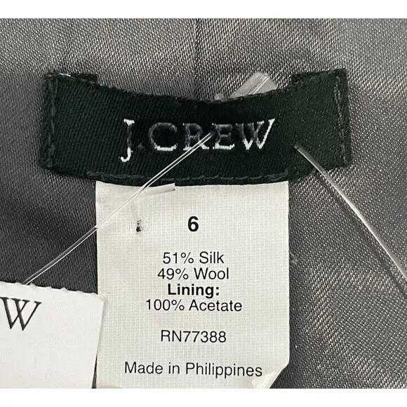 NEW J. Crew Double Breasted Silk Wool Blend Blazer Jacket Women's Size 6 Stylish