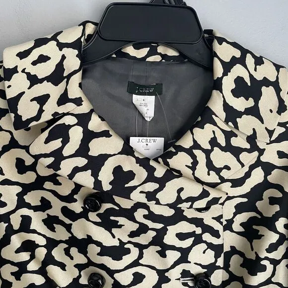 NEW J. Crew Double Breasted Silk Wool Blend Blazer Jacket Women's Size 6 Stylish