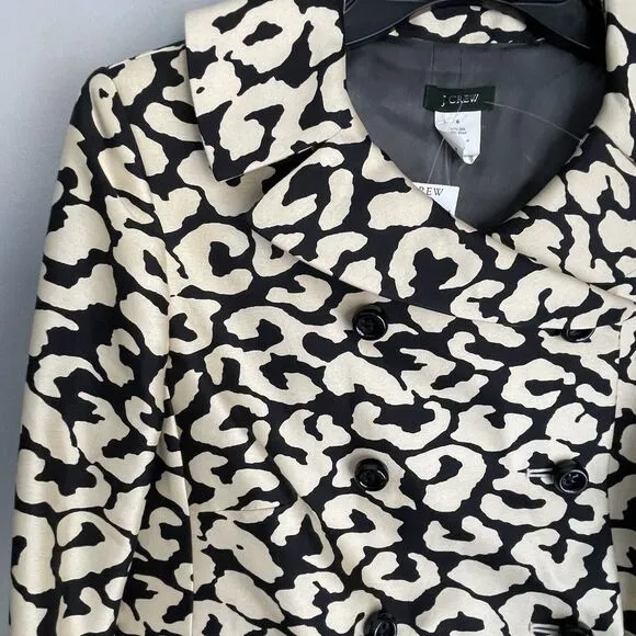 NEW J. Crew Double Breasted Silk Wool Blend Blazer Jacket Women's Size 6 Stylish