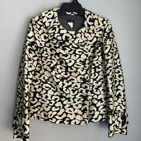 NEW J. Crew Double Breasted Silk Wool Blend Blazer Jacket Women's Size 6 Stylish