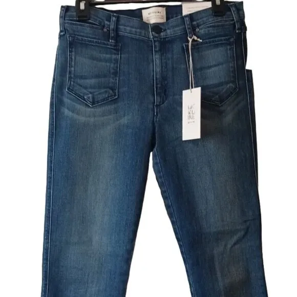 NEW McGuire Inez Patch Slim Blue Jeans in Lighthouse‎ Wash, Size 32