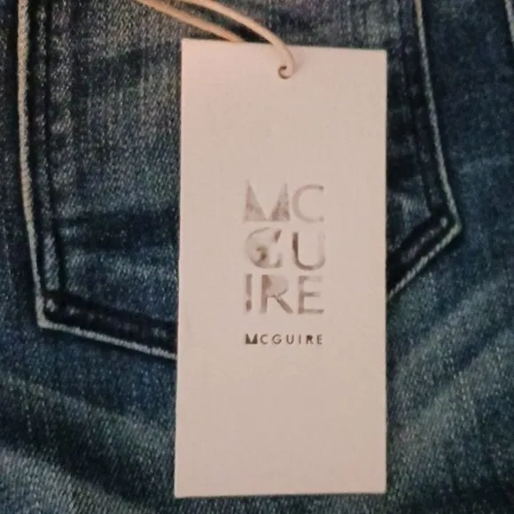 NEW McGuire Inez Patch Slim Blue Jeans in Lighthouse‎ Wash, Size 32