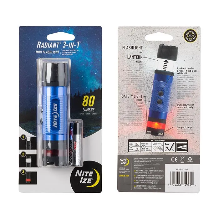 Nite Ize - Radiant 3 in 1 Led Mini Flashlight Blue