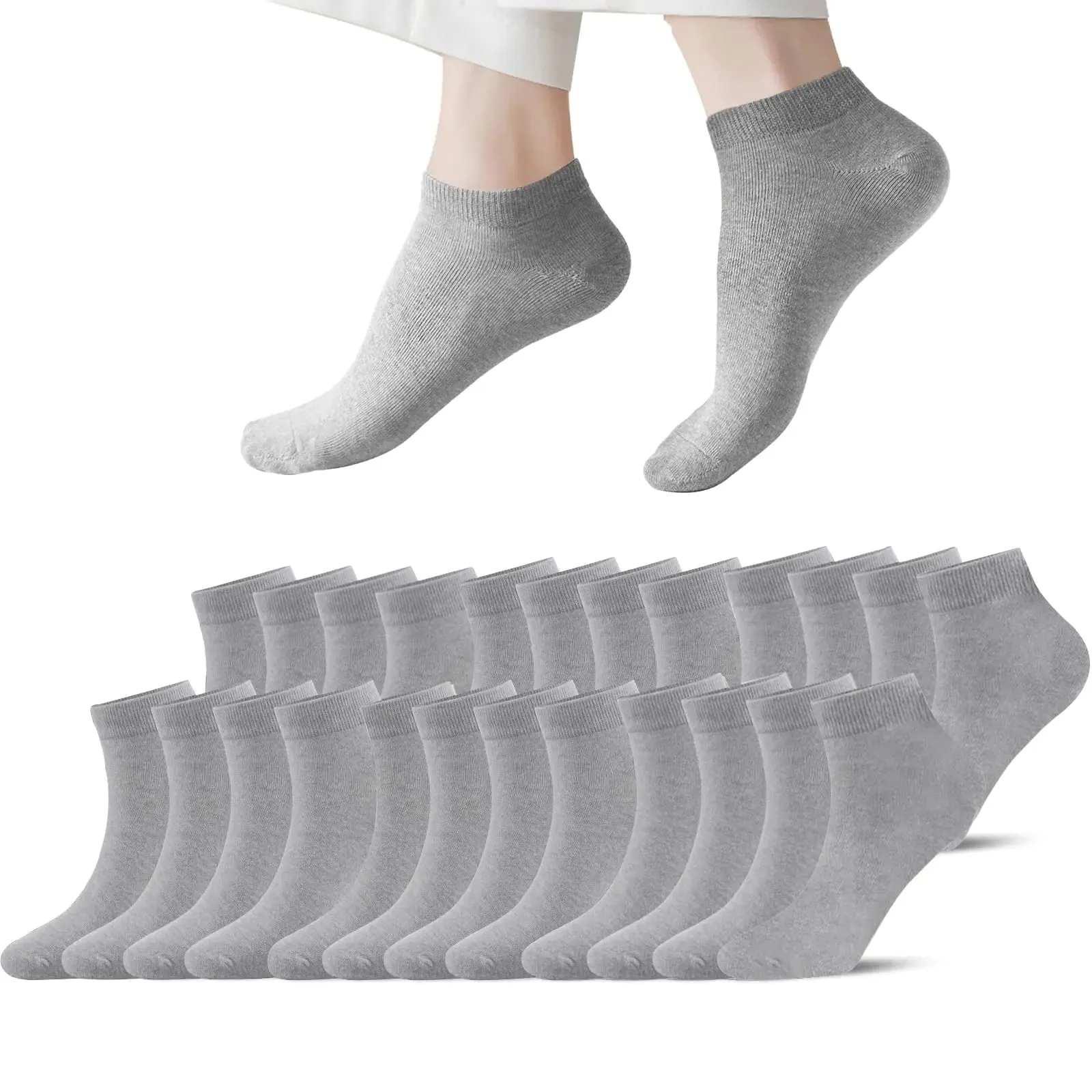 No Show Socks Low Cut Ankle Socks for Women Men Athletic Short Cotton Socks Thin Lightweight Classic Casual Socks 12Pairs