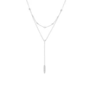 Noble Set Circle-Chained and Stylish Drops in Sterling Silver Necklace