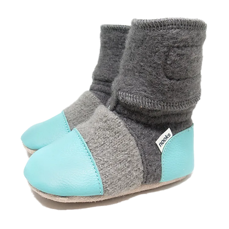 Nooks Design Wool Booties - Lagoon