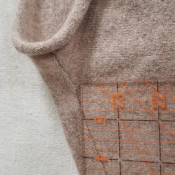 Nordstrom Cashmere Sweater Oversized Asymmetric Neck Women's Large Neutral Tan