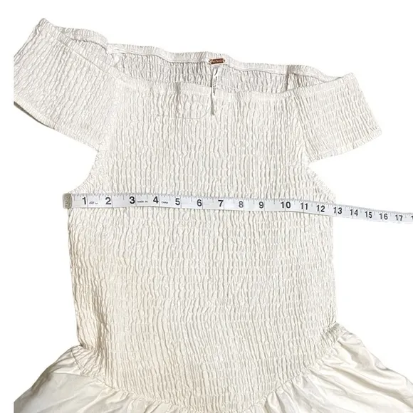 NWOT Free People Ceci Smocked Midi - Ivory