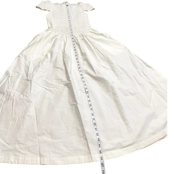 NWOT Free People Ceci Smocked Midi - Ivory