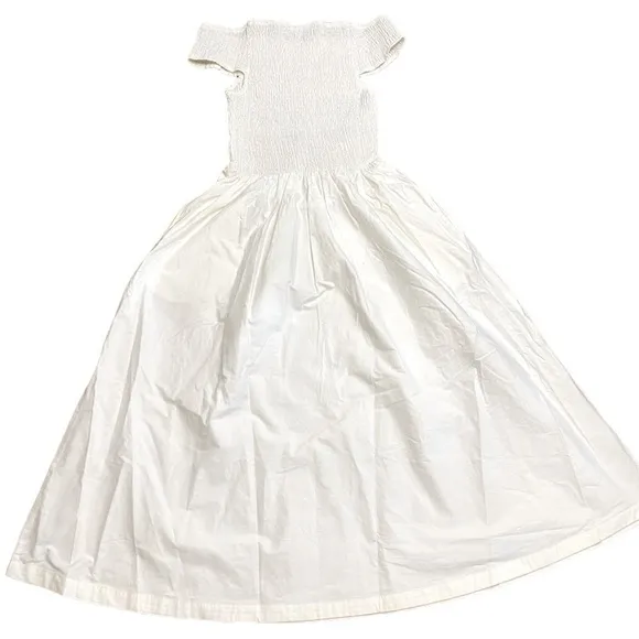 NWOT Free People Ceci Smocked Midi - Ivory