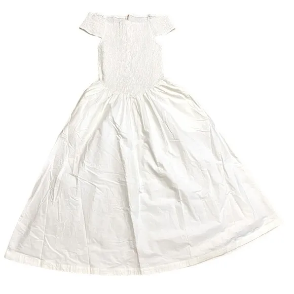 NWOT Free People Ceci Smocked Midi - Ivory